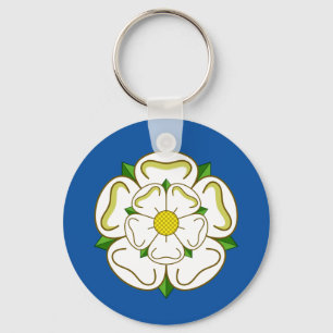 Yorkshire White-rozehoofdring Sleutelhanger