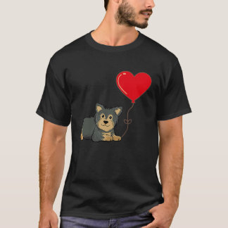 Yorkshire with Heart Balloon Valentijnsdag Love B T-shirt