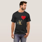 Yorkshire with Heart Balloon Valentijnsdag Love B T-shirt (Voorkant volledig)
