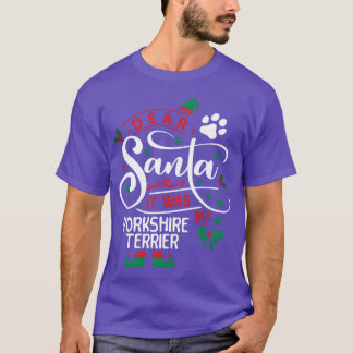 Yorkshireerrier Hond Kerst Hondenras familie jonge T-shirt