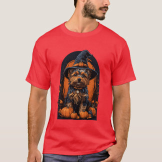 Yorkshireerrier met Witch Pet Halloween cadeau T-shirt