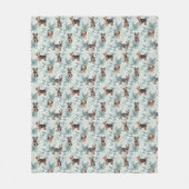 Yorkshireterrier Botanical All over patroon Leuk Fleece Deken (Voorkant)