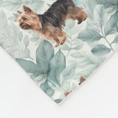 Yorkshireterrier Botanical All over patroon Leuk Fleece Deken (Hoek)