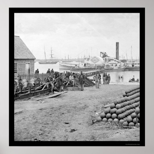 Yorktown Embarkation for White House Landing 1864 Poster (Voorkant)