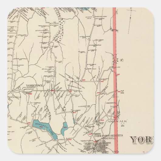 Yorktown NY Vierkante Sticker (Voorkant)