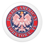 Yorktown Texas Poolse Amerikaanse adelaar Keramische Knop (Voorkant)
