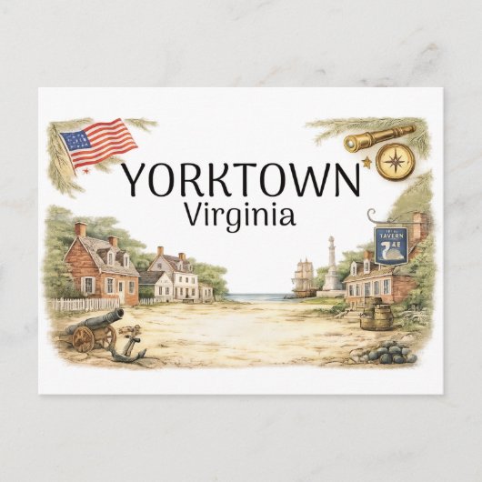 Yorktown Virginia Briefkaart (Voorkant)