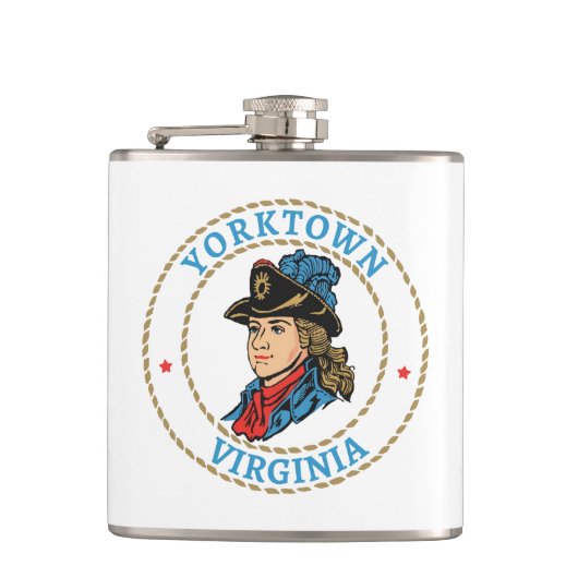 Yorktown Virginia Koloniaal Heupfles (Voorkant)