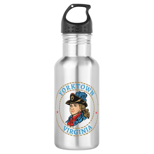 Yorktown Virginia Koloniaal Waterfles (Voorkant)