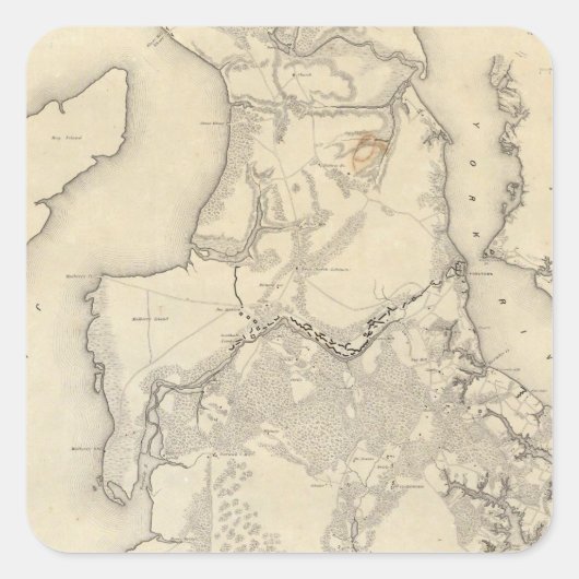 Yorktownto Williamsburg Vierkante Sticker (Voorkant)