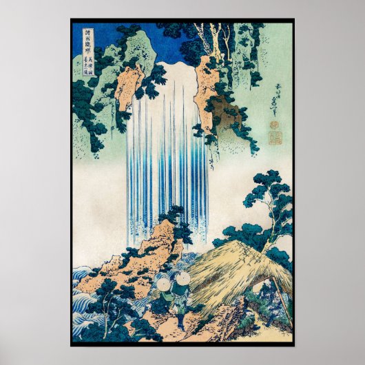 Yoro Waterfall in de provincie Mino Hokusai Katsus Poster (Voorkant)