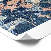 Yoro waterfall Mino, provincie Katsushika, Hokusai Poster (Hoek)