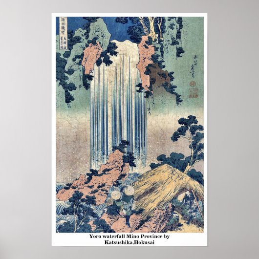 Yoro waterfall Mino, provincie Katsushika, Hokusai Poster (Voorkant)