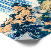 Yoro Waterfall Mino, provincie Katsushika Hokusai Poster (Hoek)