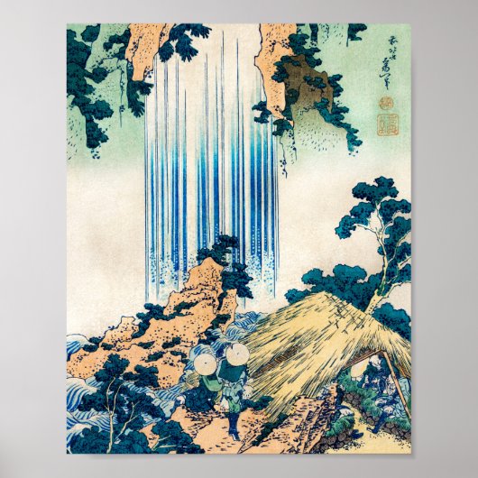 Yoro Waterfall Mino, provincie Katsushika Hokusai Poster (Voorkant)