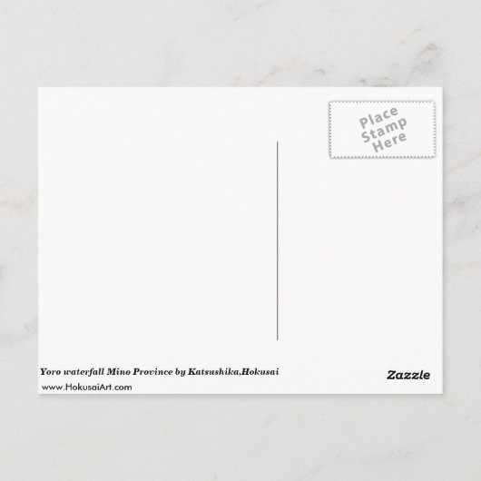 Yoro waterval in de provincie Mino, Katsushika, Ho Briefkaart (Achterkant)