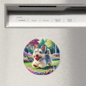 Yorshire Terrier Puppy Spelen in het Park Magneet (Insitu (Vaatwasser))