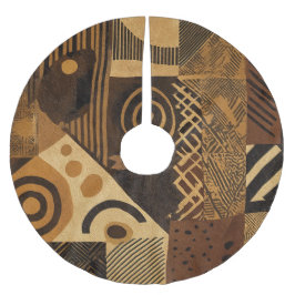 Yoruba African designs in earth tones Kerstboom Rok