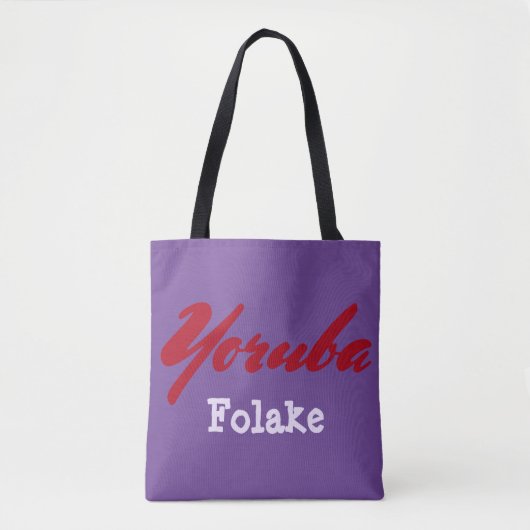 Yoruba Stam Paars Tote Bag (Voorkant)