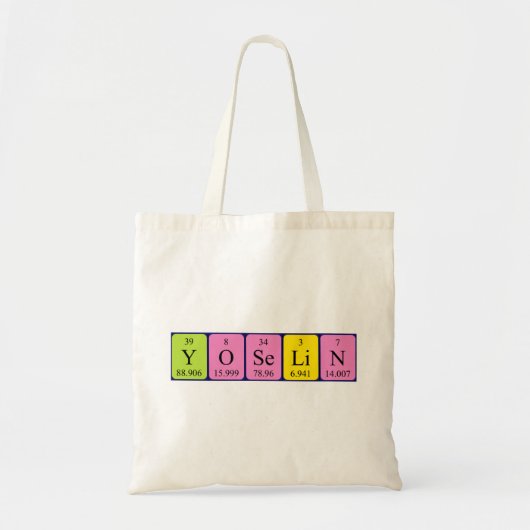 Yoselin periodieke lijstnaam canvas tas (Voorkant)
