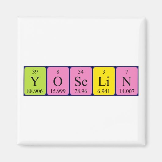 Yoselin periodieke lijstnaam magnet (Voorkant)