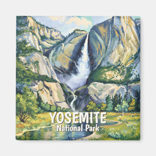 Yosemite Bridalveil Fall Kleurrijk Van Gogh Vintag Magneet