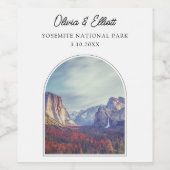 Yosemite bruiloft gunst gepersonaliseerd wijn etiket (Enkel label)