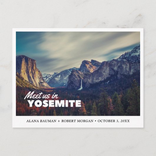 Yosemite Bruiloft Save the Date Briefkaart (Voorkant)