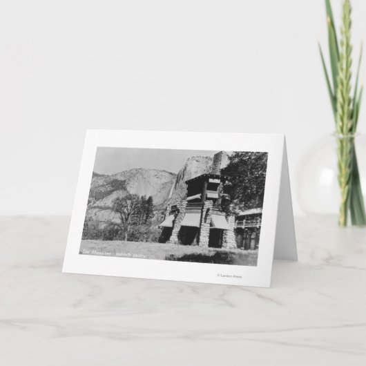 Yosemite, CA - Ahwahnee brengt en Vallei onder Kaart (Voorkant)
