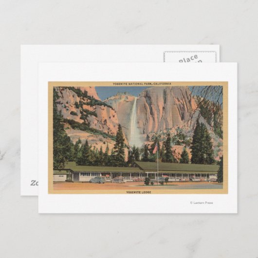 Yosemite, CA-uitzicht van Yosemite Lodge en Herfst Briefkaart (Voorkant / Achterkant)