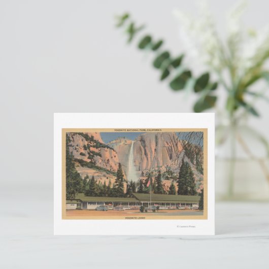 Yosemite, CA-uitzicht van Yosemite Lodge en Herfst Briefkaart (Staand voorkant)