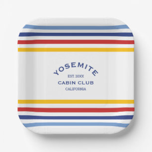 Yosemite Cabin Club Aangepaste Wapen Park Streep Papieren Bordje