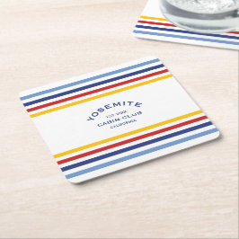 Yosemite Cabin Club Custom Crest Park Stripe Kartonnen Onderzetters