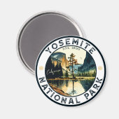 Yosemite California berg  waterverf Magneet (Voorkant / Achterkant)