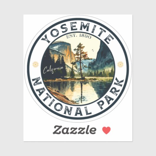 Yosemite California berg  waterverf Sticker (Vel)