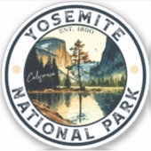 Yosemite California berg  waterverf Sticker (Voorkant)