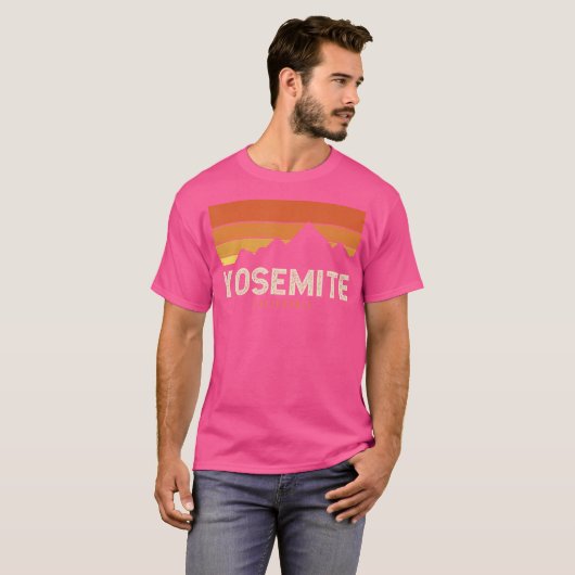 Yosemite California Mountains Hiking Sunse T-shirt (Voorkant volledig)