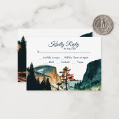 Yosemite California Natuur - RSVP Wedding Insert Notitiekaartje (Voorkant / Achterkant in situ)