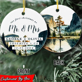 Yosemite California Onze Eerste Kerstmis Waterverf Keramisch Ornament