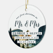 Yosemite California Onze Eerste Kerstmis Waterverf Keramisch Ornament (Links)