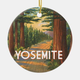 Yosemite California  park scene Keramisch Ornament