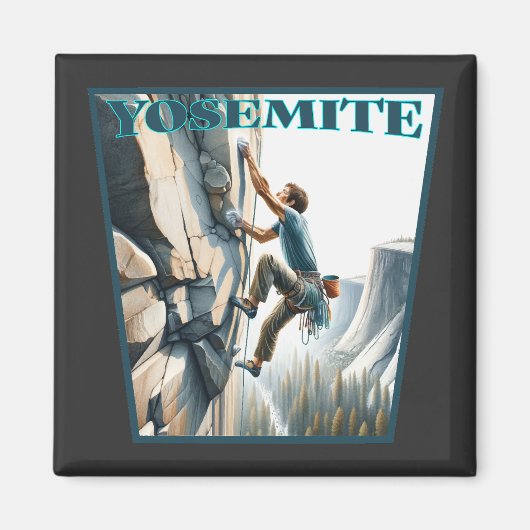 Yosemite California Rock Climbing Magneet (Voorkant)