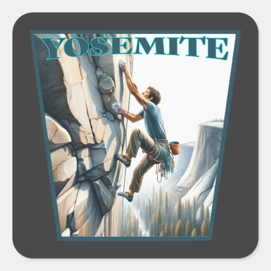 Yosemite California Rock Climbing Vierkante Sticker (Voorkant)