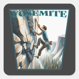 Yosemite California Rock Climbing Vierkante Sticker