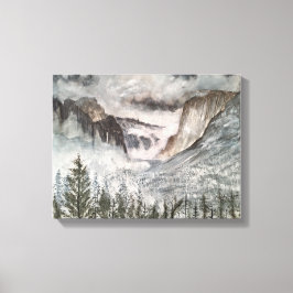 YOSEMITE CALIFORNIA WATERVERF CANVAS AFDRUK