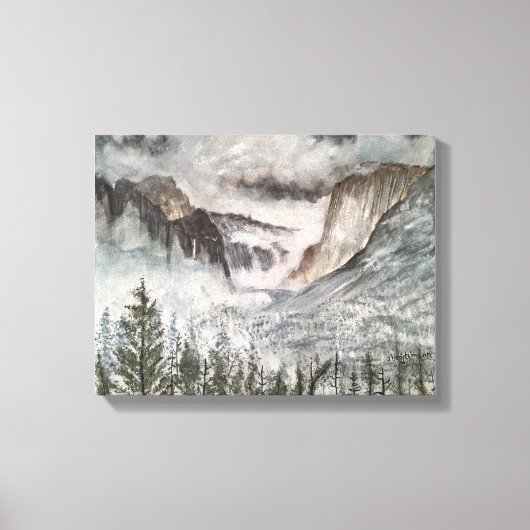 YOSEMITE CALIFORNIA WATERVERF CANVAS AFDRUK (Voorkant)