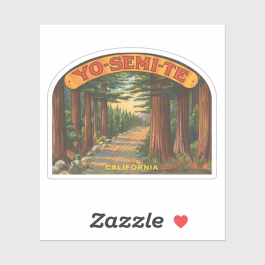 Yosemite Californië  bos scene Sticker (Vel)