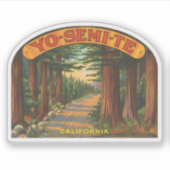 Yosemite Californië  bos scene Sticker (Voorkant)