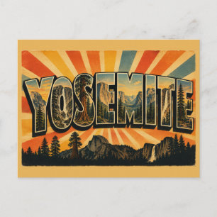 Yosemite Californië Graniet Waterval Sequoia Kunst Briefkaart