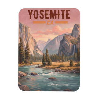 Yosemite Californië – Vallei en waterval bij zonso Magneet